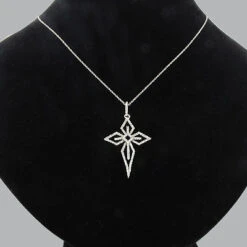 14K White Gold Cross Pendant 0.32ct -Borcely Jewelry Sales 14k white gold cross pendant 032ct p 42046bod