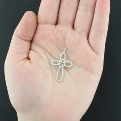 14K White Gold Cross Pendant 0.34ct -Borcely Jewelry Sales 14k white gold cross pendant 034ct p 41776box