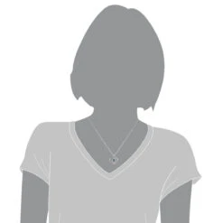 14K White Gold Single Blue Diamond Heart Necklace For Women Pendant -Borcely Jewelry Sales 14k white gold single blue diamond heart necklace for women pendant 4