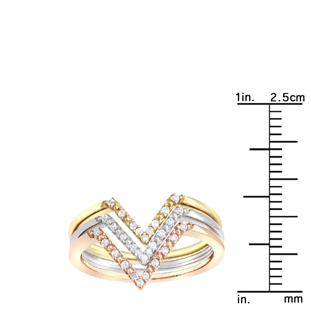 Stackable Diamond Ring Set For Women 14K Gold Bands 4 Stackable Diamond Ring Set For Women 14K Gold Bands - Image 4