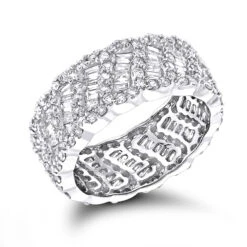 18K Yellow Gold Designer Diamond Eternity Band 2.5ct -Borcely Jewelry Sales 18k gold designer diamond eternity band 241ct p 23010 wh