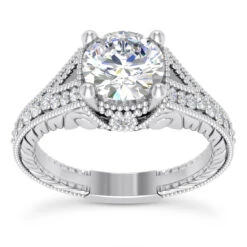 18K White Gold Diamond Engagement Ring 0.99ct 2.92mm