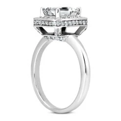 18K White Gold Diamond Engagement Ring 1.11ct 2.65mm -Borcely Jewelry Sales 18k gold diamond engagement ring 111ct p 34686 back white 20220420 20220426