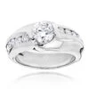 Men's Engagement Ring 18K White Gold 1.5 Carats VS Diamonds