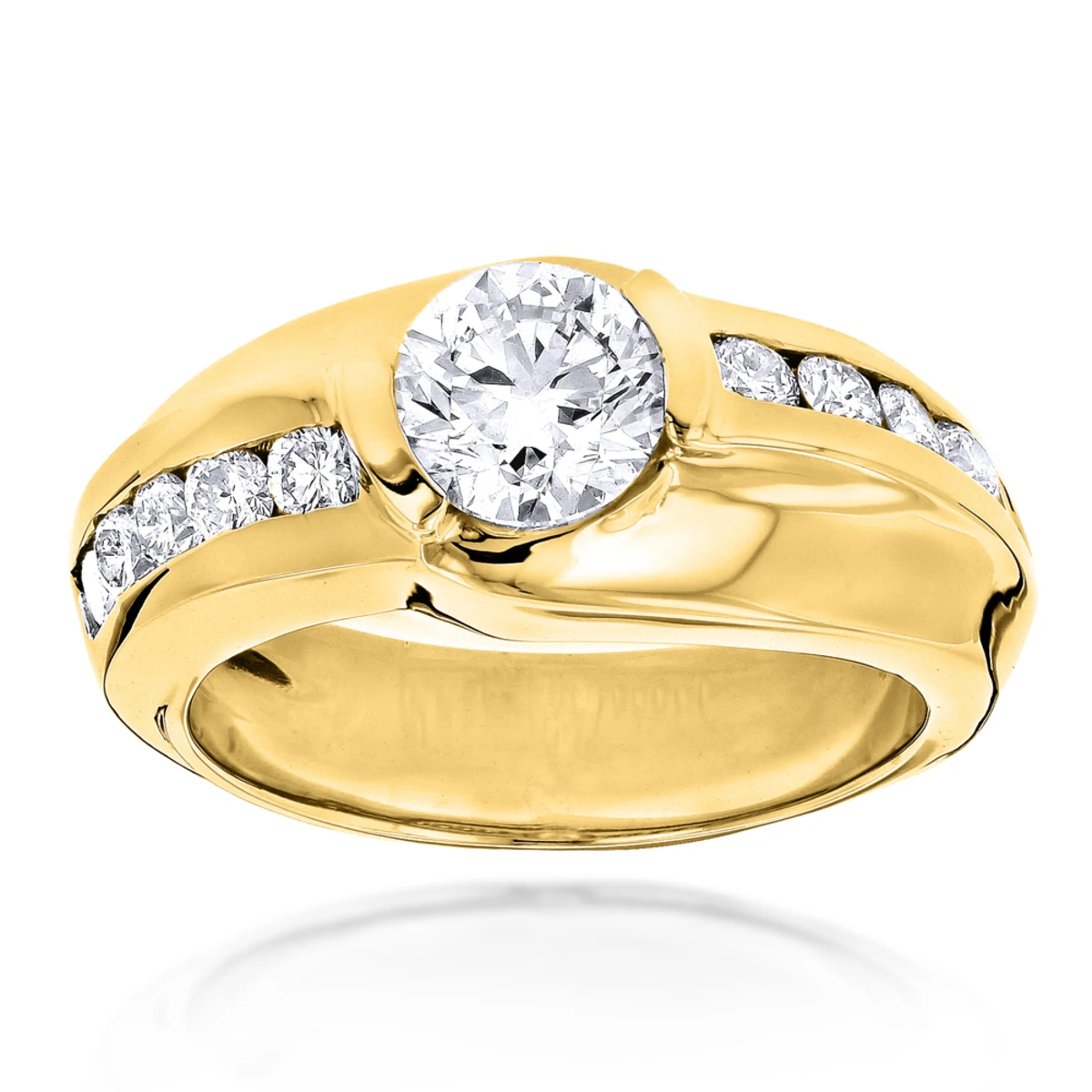 Men's Engagement Ring 18K White Gold 1.5 Carats VS Diamonds 2 Men's Engagement Ring 18K White Gold 1.5 Carats VS Diamonds - Image 2