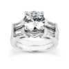 18K White Gold Diamond Engagement Ring Set 1.23ct