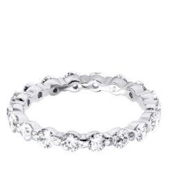 Thin 18K White Gold Diamond Eternity Band 2.40ct -Borcely Jewelry Sales 18k gold diamond eternity band 240ct p 30324 backwh