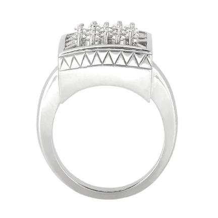 18K White Gold Diamond Right Hand Ring 1.19ct 3 18K White Gold Diamond Right Hand Ring 1.19ct - Image 3