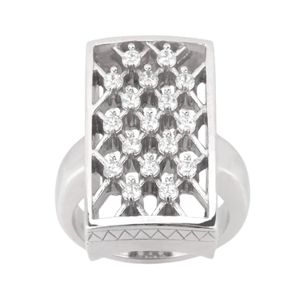 18K White Gold Diamond Right Hand Ring 1.19ct 1 18K White Gold Diamond Right Hand Ring 1.19ct