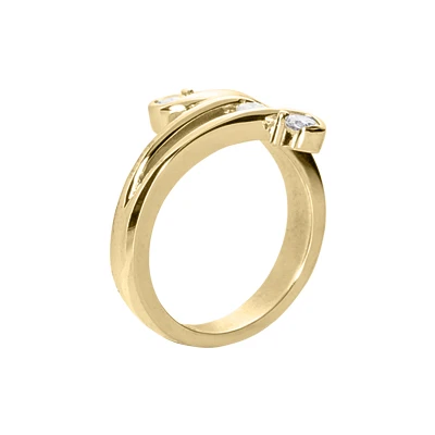 18K White Gold Diamond Right Hand Women's Ring 0.21ct 4 18K White Gold Diamond Right Hand Women's Ring 0.21ct - Image 4