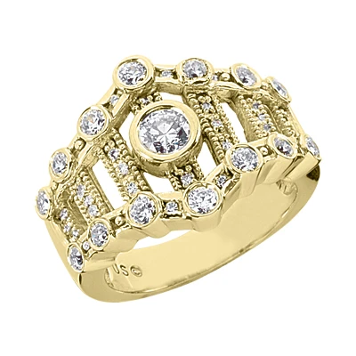 18K White Gold Diamond Right Hand Women's Ring 0.75ct 2 18K White Gold Diamond Right Hand Women's Ring 0.75ct - Image 2