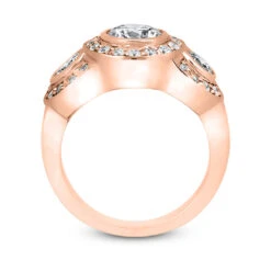 Thin 18K White Gold Diamond Three Stones Engagement Ring 1.42ct 3.60mm -Borcely Jewelry Sales 18k gold diamond three stones engagement ring 142ct p 33380 additional rose