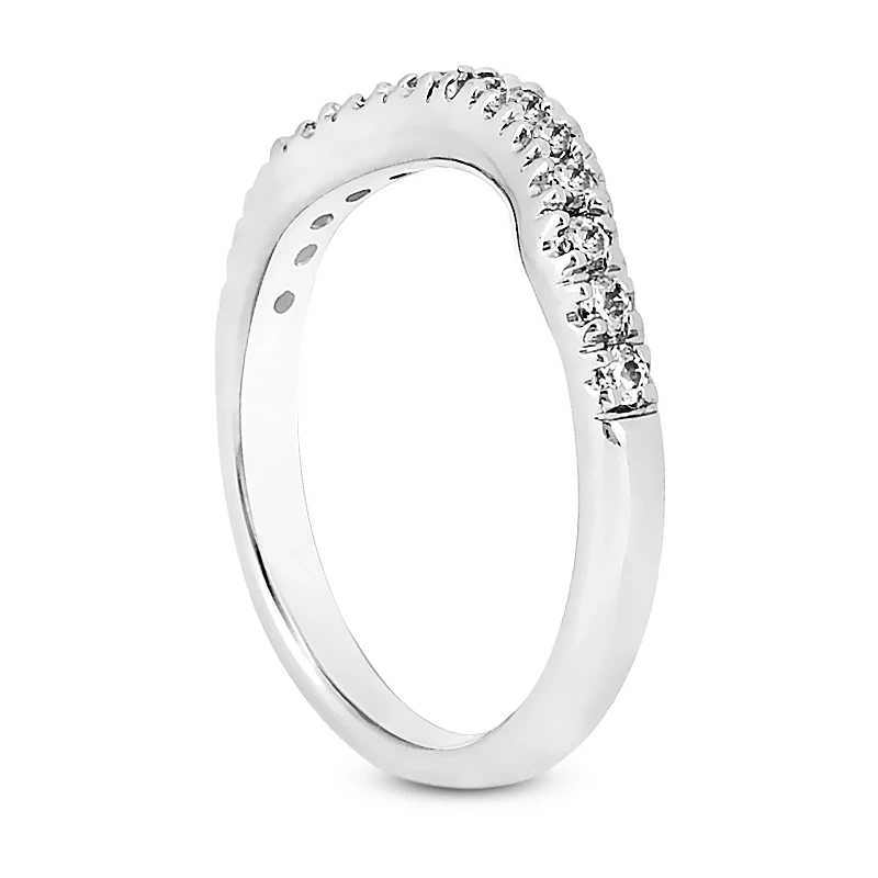 Thin 18K White Gold Diamond Wedding Band 0.33ct 2.4mm 4 Thin 18K White Gold Diamond Wedding Band 0.33ct 2.4mm - Image 4