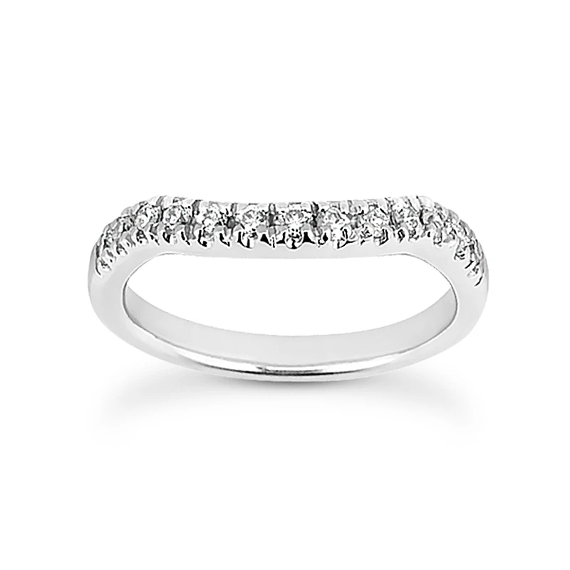 Thin 18K White Gold Diamond Wedding Band 0.33ct 3.0mm 1 Thin 18K White Gold Diamond Wedding Band 0.33ct 3.0mm