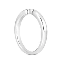 Wedding Band With A Curve For Engagement Ring 18K White Gold 2.5mm -Borcely Jewelry Sales 18k gold engagement wedding ring p 30089 back white 20220426