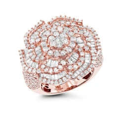 18K White Gold Statement Flower Diamond Engagement Ring LUCCELLO 3.25ct -Borcely Jewelry Sales 18k gold flower diamond engagement ring luccello 35ct statement jewelry 8