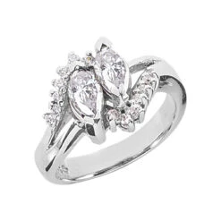 18K White Gold Ladies Diamond Ring 1.21ct