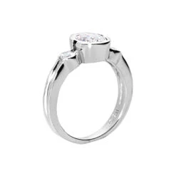 Thin 18K White Gold Ladies Diamond Ring 1.43ct -Borcely Jewelry Sales 18k gold ladies diamond ring 143ct p 32170 back white 20220426