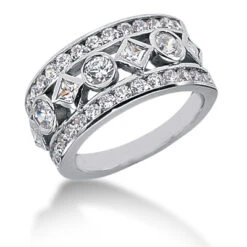 18K White Gold Ladies Diamond Ring 1.69ct