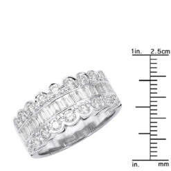 18K White Gold Ladies Diamond Ring 3.2ct Unique Wedding Band Round Baguette Diamonds 13 18K White Gold Ladies Diamond Ring 3.2ct Unique Wedding Band Round Baguette Diamonds -Borcely Jewelry Sales 18k gold ladies diamond ring 320ct p 32258 ruler white