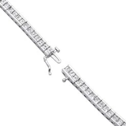 18K White Gold Princess Cut Diamond Women's Tennis Bracelet 12.62ct 16 18K White Gold Princess Cut Diamond Women's Tennis Bracelet 12.62ct -Borcely Jewelry Sales 18k gold princess cut diamond tennis bracelet 1262ct p 257 backwh