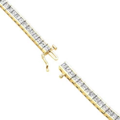 18K White Gold Princess Cut Diamond Women's Tennis Bracelet 12.62ct 17 18K White Gold Princess Cut Diamond Women's Tennis Bracelet 12.62ct -Borcely Jewelry Sales 18k gold princess cut diamond tennis bracelet 1262ct p 257 backye