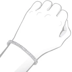 18K White Gold Princess Cut Diamond Women's Tennis Bracelet 12.62ct 19 18K White Gold Princess Cut Diamond Women's Tennis Bracelet 12.62ct -Borcely Jewelry Sales 18k gold princess cut diamond tennis bracelet 1262ct p 257 bodwh