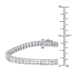 18K White Gold Princess Cut Diamond Women's Tennis Bracelet 12.62ct 22 18K White Gold Princess Cut Diamond Women's Tennis Bracelet 12.62ct -Borcely Jewelry Sales 18k gold princess cut diamond tennis bracelet 1262ct p 257 rulerwh