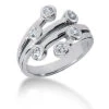 18K White Gold Right Hand Diamond Ladies Ring 0.42ct 14.6mm