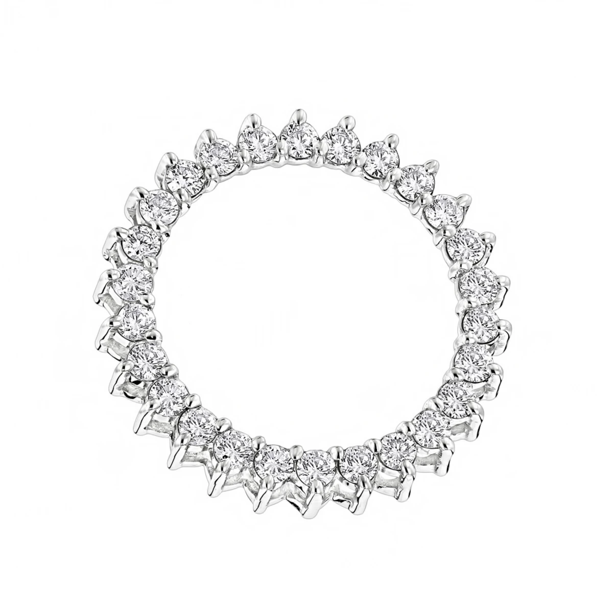 1 Carat Round Diamond Circle Of Love Pendant For Women 18K Yellow Gold 2 1 Carat Round Diamond Circle Of Love Pendant For Women 18K Yellow Gold - Image 2