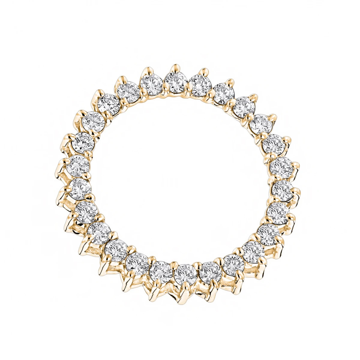 1 Carat Round Diamond Circle Of Love Pendant For Women 18K Yellow Gold 1 1 Carat Round Diamond Circle Of Love Pendant For Women 18K Yellow Gold