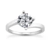 18K White Gold Round Diamond Engagement Ring 0.75ct 1.5mm