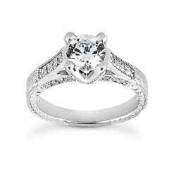 18K White Gold Round Diamond Engagement Ring 1.13ct 4.15mm