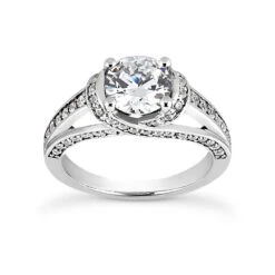 18K White Gold Round Diamond Engagement Ring 1.16ct