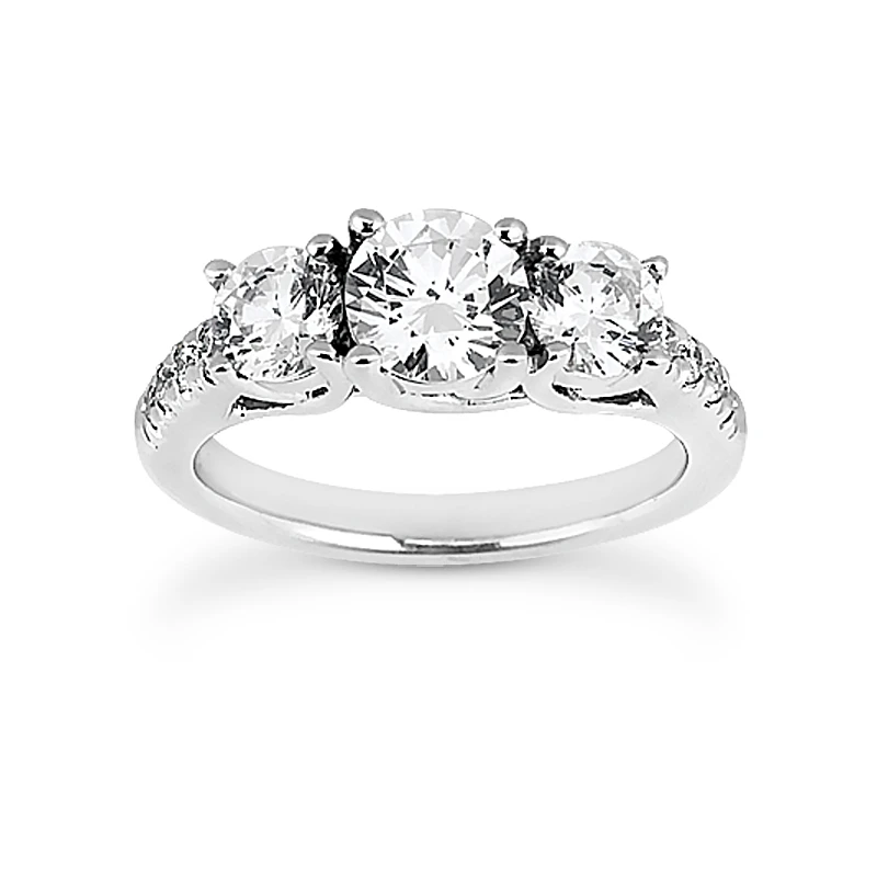 18K White Gold Round Diamond Engagement Ring 1.45ct 2.70mm 1 18K White Gold Round Diamond Engagement Ring 1.45ct 2.70mm