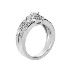 18K White Gold Round Diamond Ladies Ring 0.49ct -Borcely Jewelry Sales 18k gold round diamond ladies ring 049ct p 32828 back white 20220426
