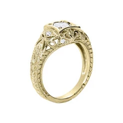 18K White Gold Round Diamond Ladies Ring 0.57ct 10.3mm -Borcely Jewelry Sales 18k gold round diamond ladies ring 057ct p 32280 back yellow 20220420 20220426