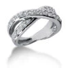 18K White Gold Round Diamond Ladies Ring 0.58ct 8.3mm