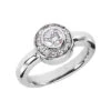 Thin 18K White Gold Round Diamond Ladies Ring 0.71ct