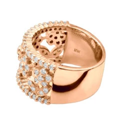 18K White Gold Round Diamond Ladies Ring 0.82ct 12.8mm -Borcely Jewelry Sales 18k gold round diamond ladies ring 082ct p 32552 backro