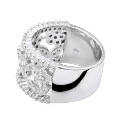 18K White Gold Round Diamond Ladies Ring 0.82ct 12.8mm -Borcely Jewelry Sales 18k gold round diamond ladies ring 082ct p 32552 backwh