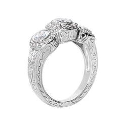 18K White Gold Round Diamond Ladies Ring 0.84ct 4.2mm -Borcely Jewelry Sales 18k gold round diamond ladies ring 084ct p 32900 back white 20220420 20220426
