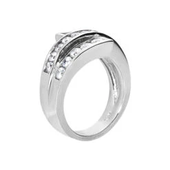 18K White Gold Round Diamond Ladies Ring 0.90ct 14.1mm -Borcely Jewelry Sales 18k gold round diamond ladies ring 090ct p 32446 back white 20220426