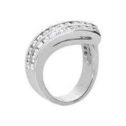 18K White Gold Round Diamond Ladies Ring 1.05ct 13mm -Borcely Jewelry Sales 18k gold round diamond ladies ring 105ct p 32144 back white 20220426