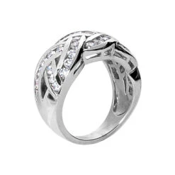 18K White Gold Round Diamond Ladies Ring 1.20ct 10.1mm -Borcely Jewelry Sales 18k gold round diamond ladies ring 120ct p 32808 back white 20220426