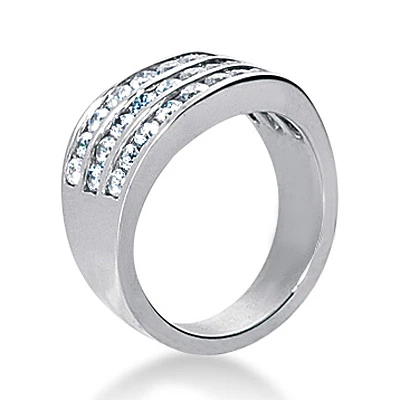 18K White Gold Round Diamond Ladies Ring 1.32ct 10.4mm 2 18K White Gold Round Diamond Ladies Ring 1.32ct 10.4mm - Image 2