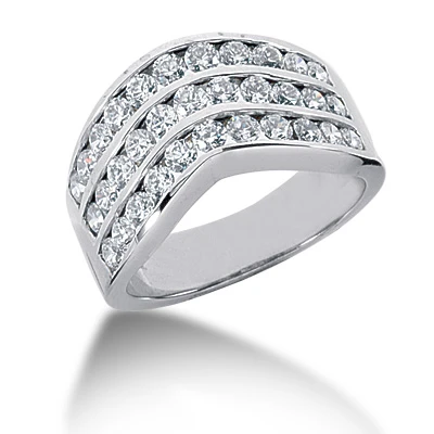 18K White Gold Round Diamond Ladies Ring 1.32ct 10.4mm 1 18K White Gold Round Diamond Ladies Ring 1.32ct 10.4mm