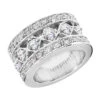 18K White Gold Round Diamond Ladies Ring 1.83ct 11.3mm
