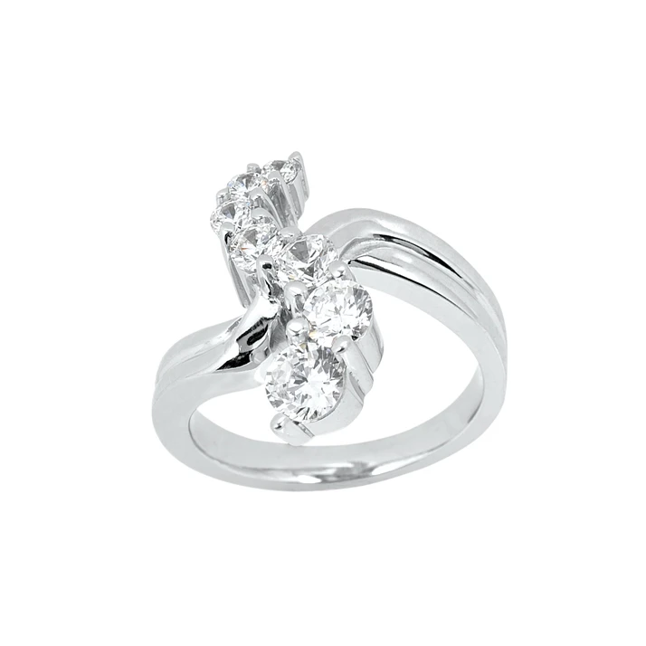 18K White Gold Round Diamond Ladies Ring 1ct 19.3mm 1 18K White Gold Round Diamond Ladies Ring 1ct 19.3mm