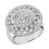 18K White Gold Round Diamond Ladies Ring 2.52ct 20.4mm